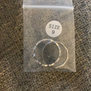 Sterling silver stackable rings, size 9